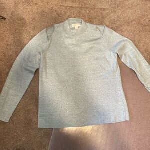 Sparkley gray cold shoulder mock turtleneck